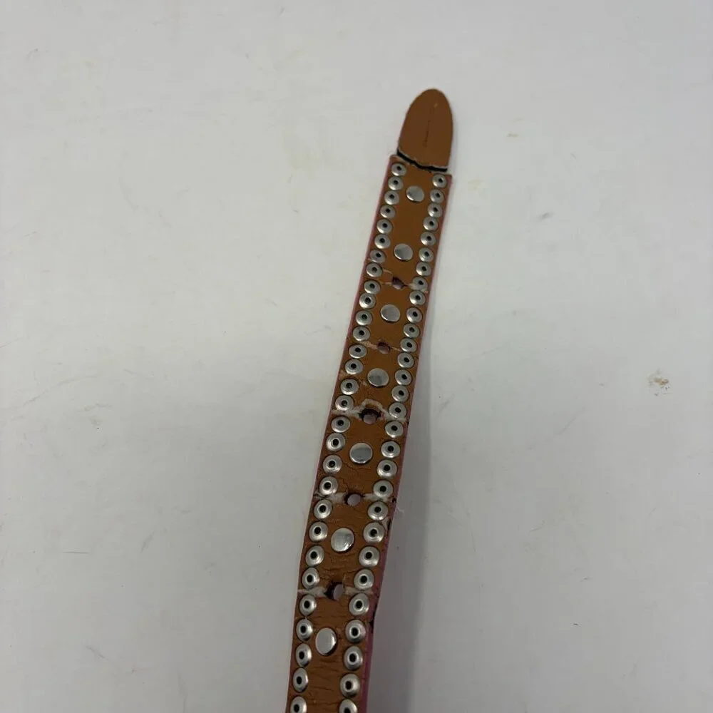 Nocona Belt Co. women's belt pink leather silver western XS